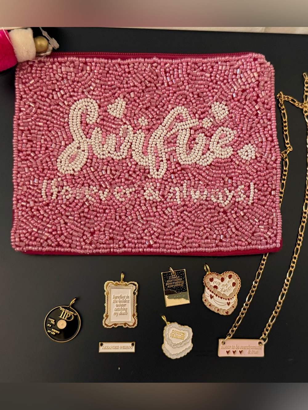 Taylor swift charms necklace and bag
